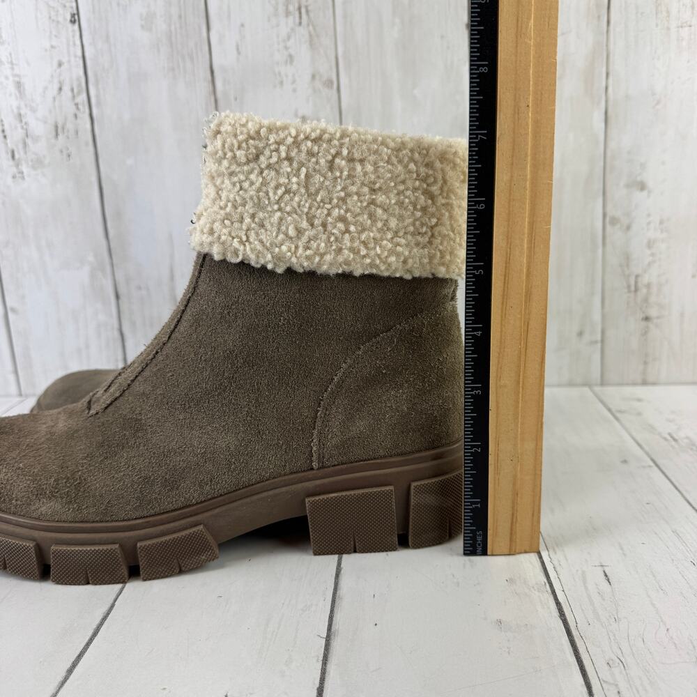 Blondo Dark Taupe Plaka Zip Up Suede Boots Waterproof Lugged Sole Size 8M - Picture 9 of 15